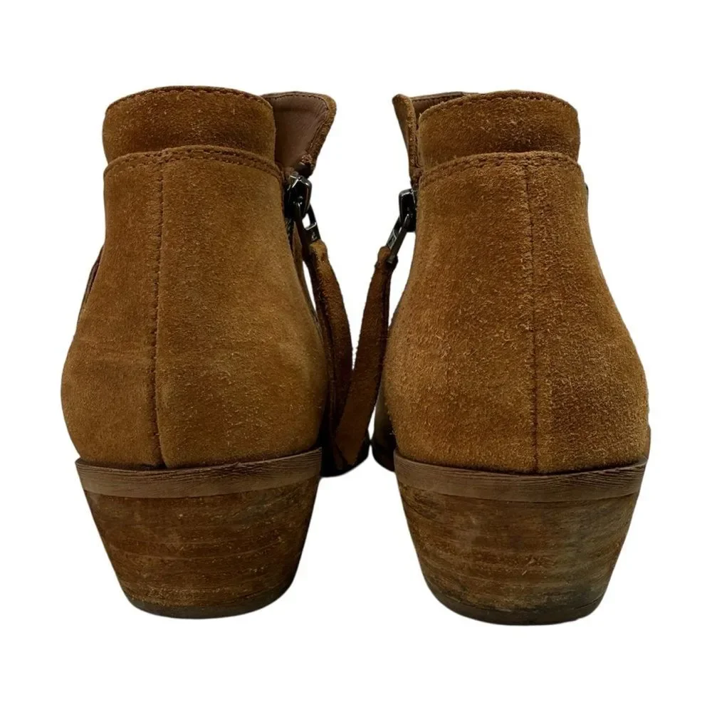 Sam Edelman Packer Suede Western Ankle Boots Tan Size 9 Boho Festival